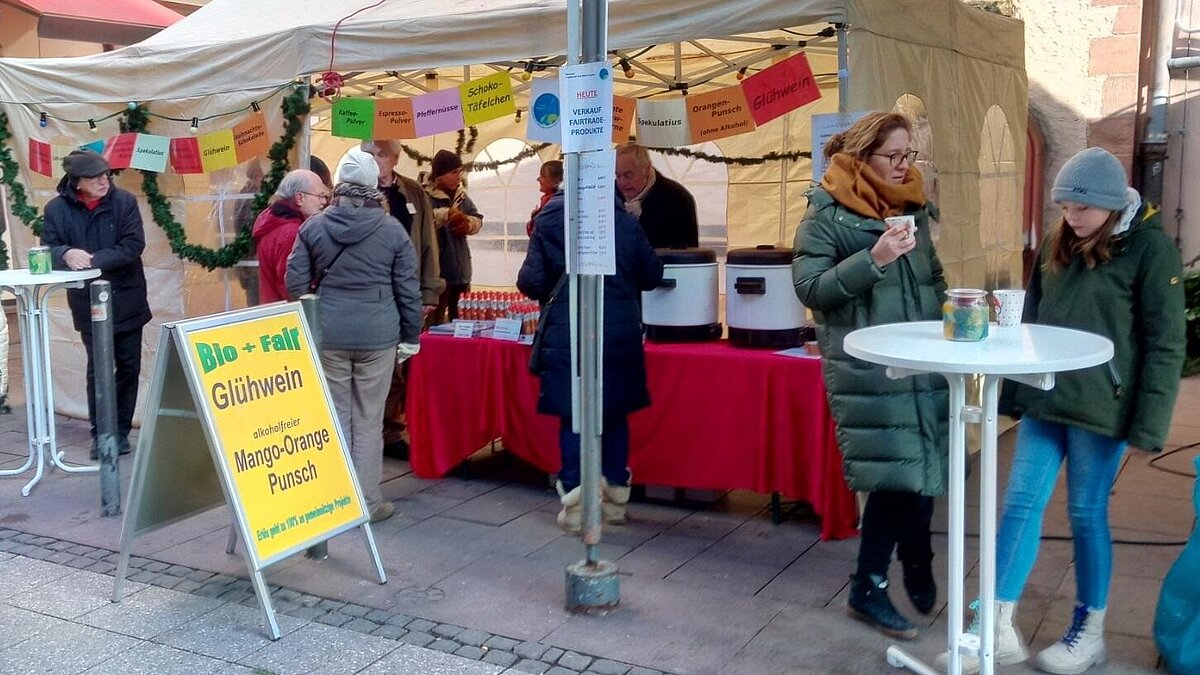 Der einzige faire Glühweinstand auf dem Frankfurter Weihnachtsmarkt